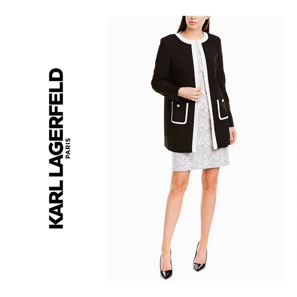Karl Lagerfeld Contrast Trim Jacket - Picture 3 of 9